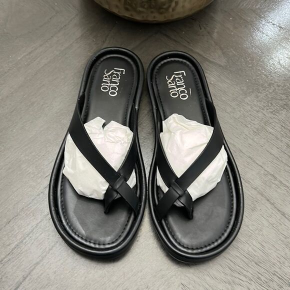 Franco Sarto Oren Womens Faux Leather Slip On Slide Sandals - Picture 3 of 9